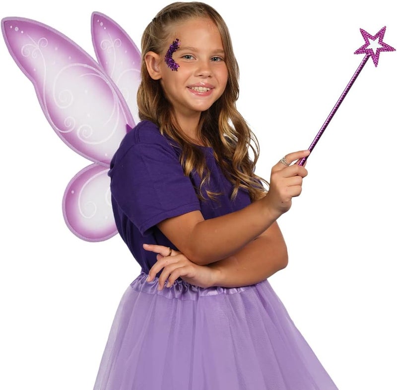Funcredible Purple Costume Wings, Star Wand & Glitter – Adult Festival & Halloween Cosplay Accessory Set - Image 5